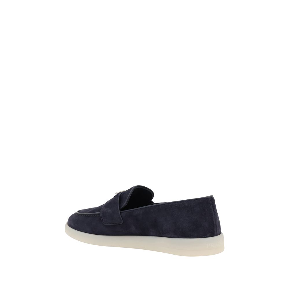 Prada Blue Rubber Slip-On Loafers - Image 3