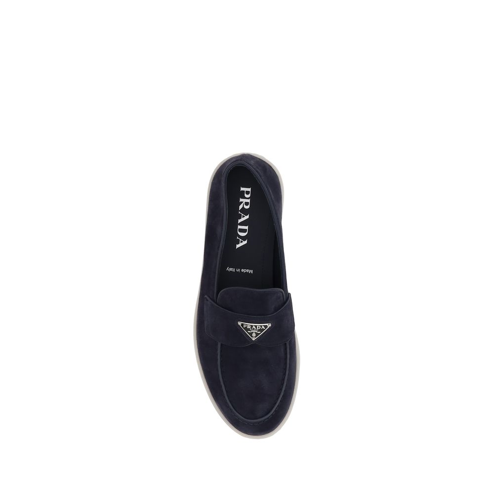 Prada Blue Rubber Slip-On Loafers - Image 4