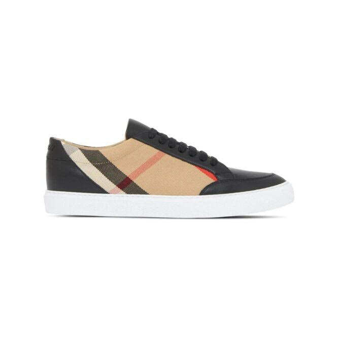 Burberry Black Leather New Salmond Sneakers - Image 2