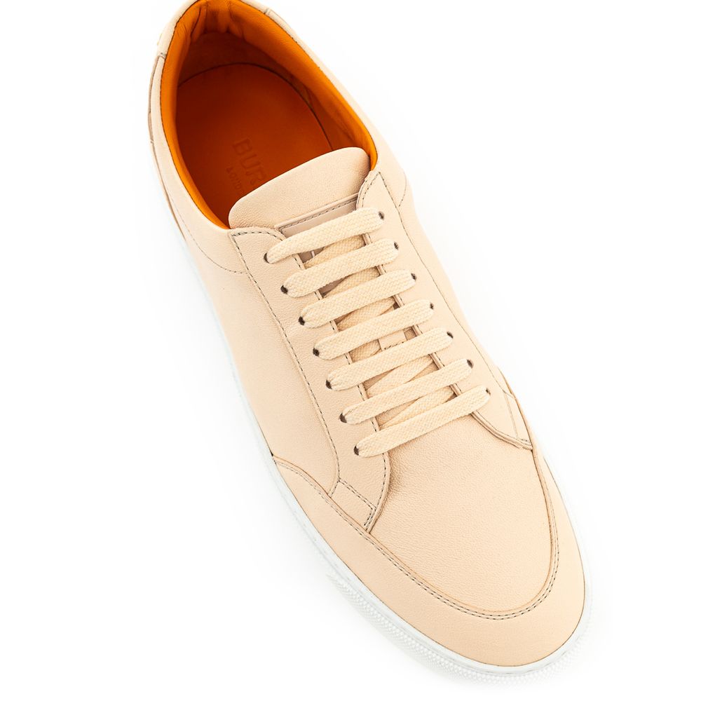 Burberry Pink Leather Low Top Sneakers - Image 4