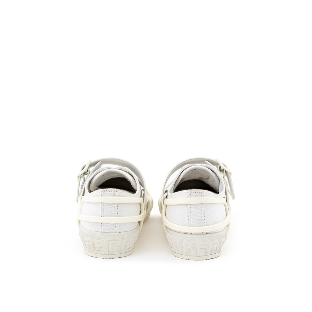 Burberry White Cotton Athletic Sneakers - Image 3