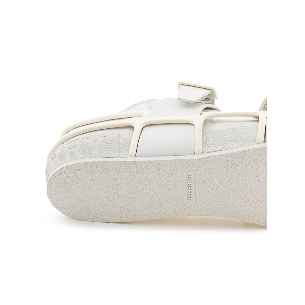 Burberry White Cotton Athletic Sneakers - Image 5