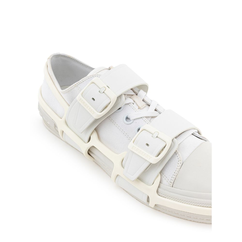 Burberry White Cotton Athletic Sneakers - Image 6