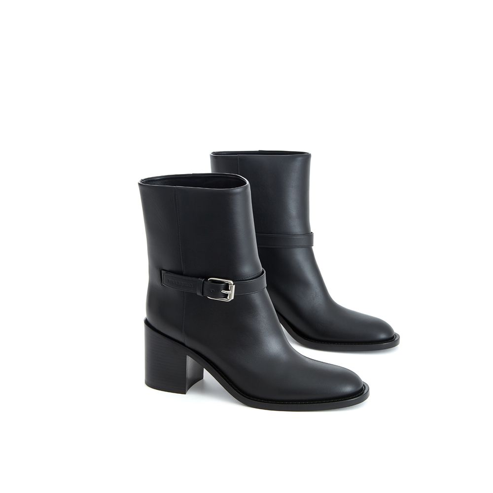 Burberry Black Leather Ankle Boots - Image 3