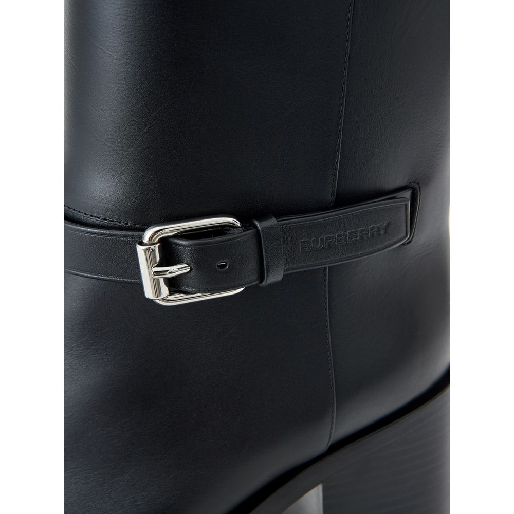 Burberry Black Leather Ankle Boots - Image 5