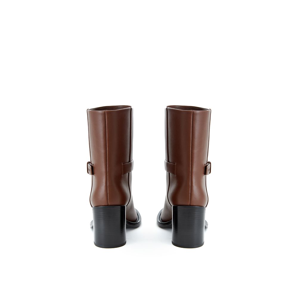 Burberry Brown Leather Ankle Boots - Image 3