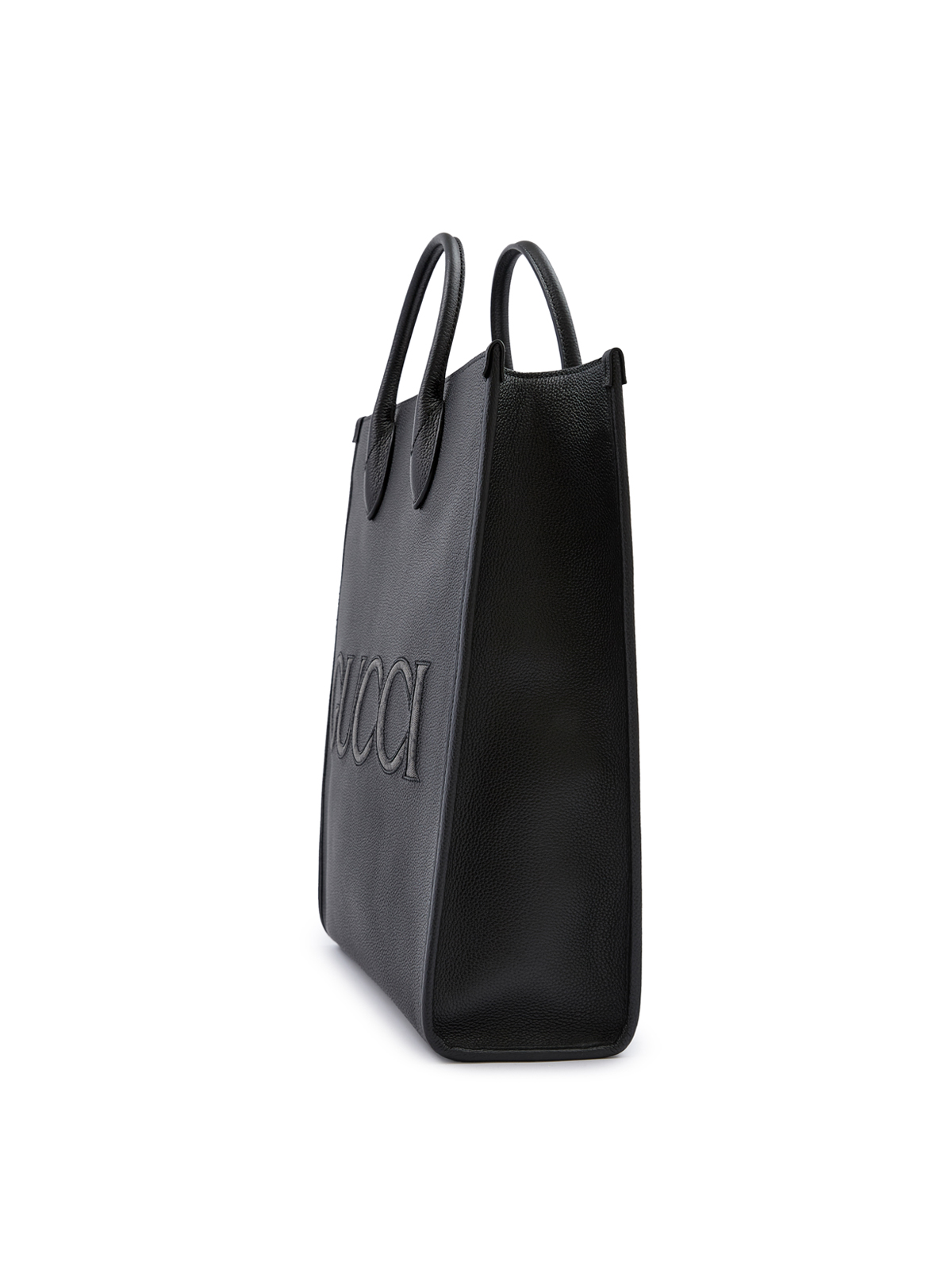 Gucci Black Leather Logo Medium Tote Bag - Image 3