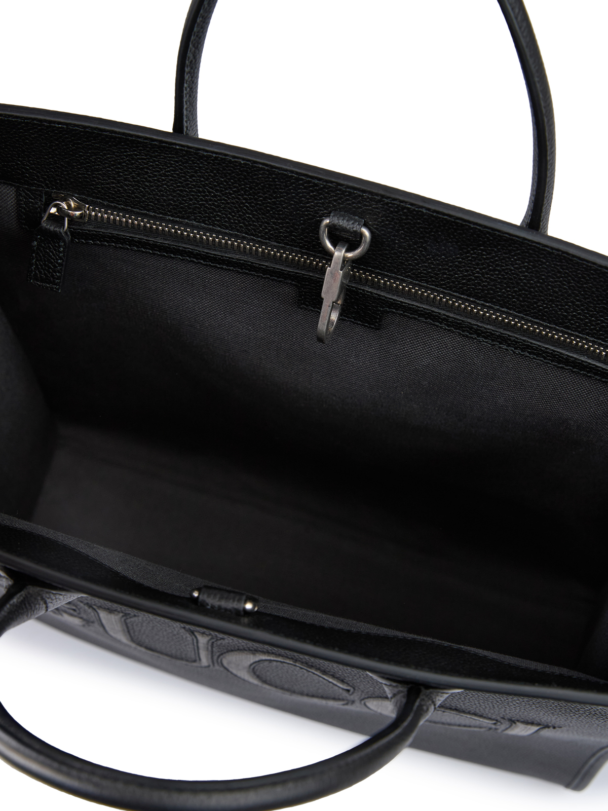 Gucci Black Leather Logo Medium Tote Bag - Image 5