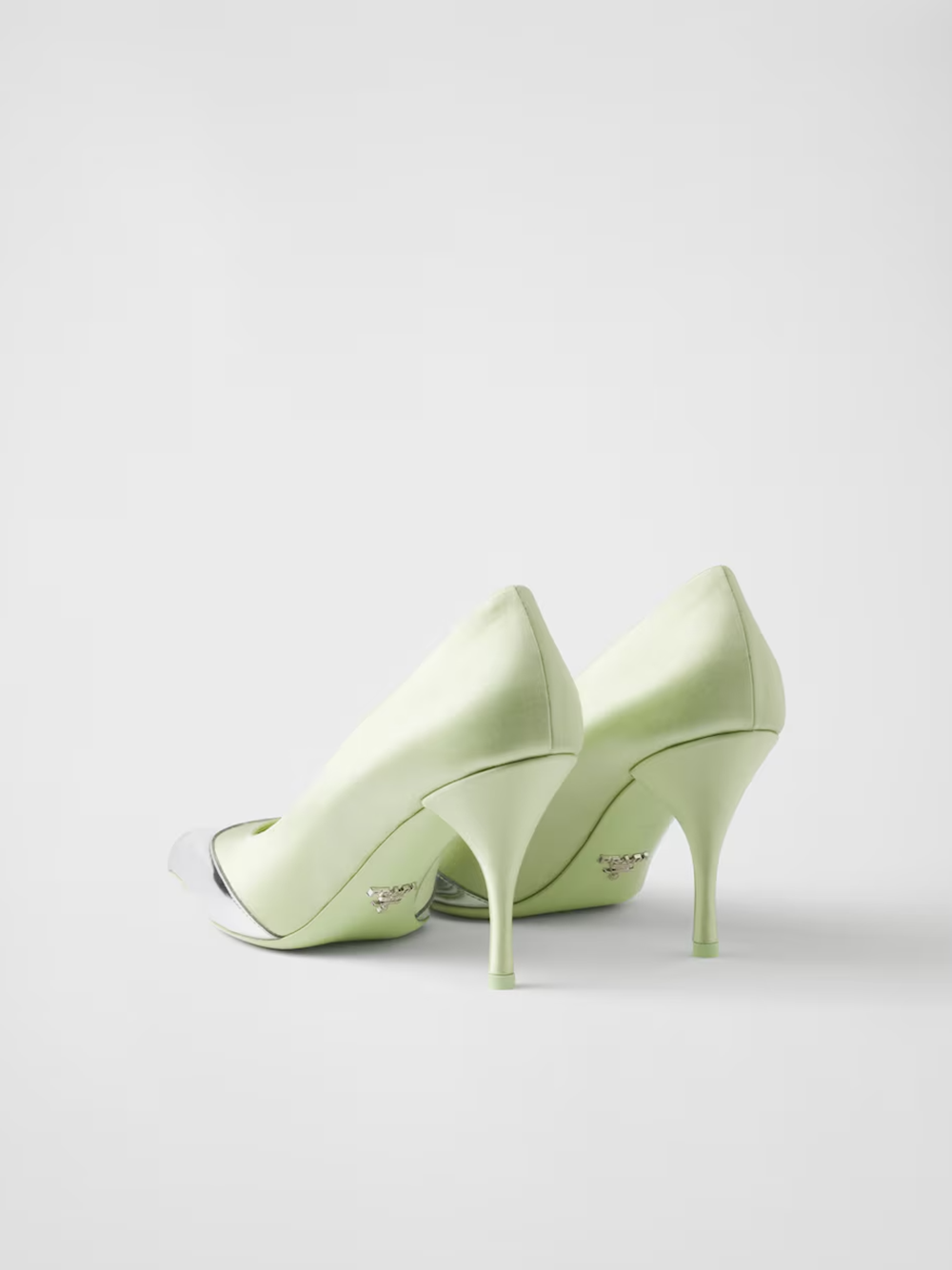 Prada Satin And Metallic Leather Pumps - Image 5