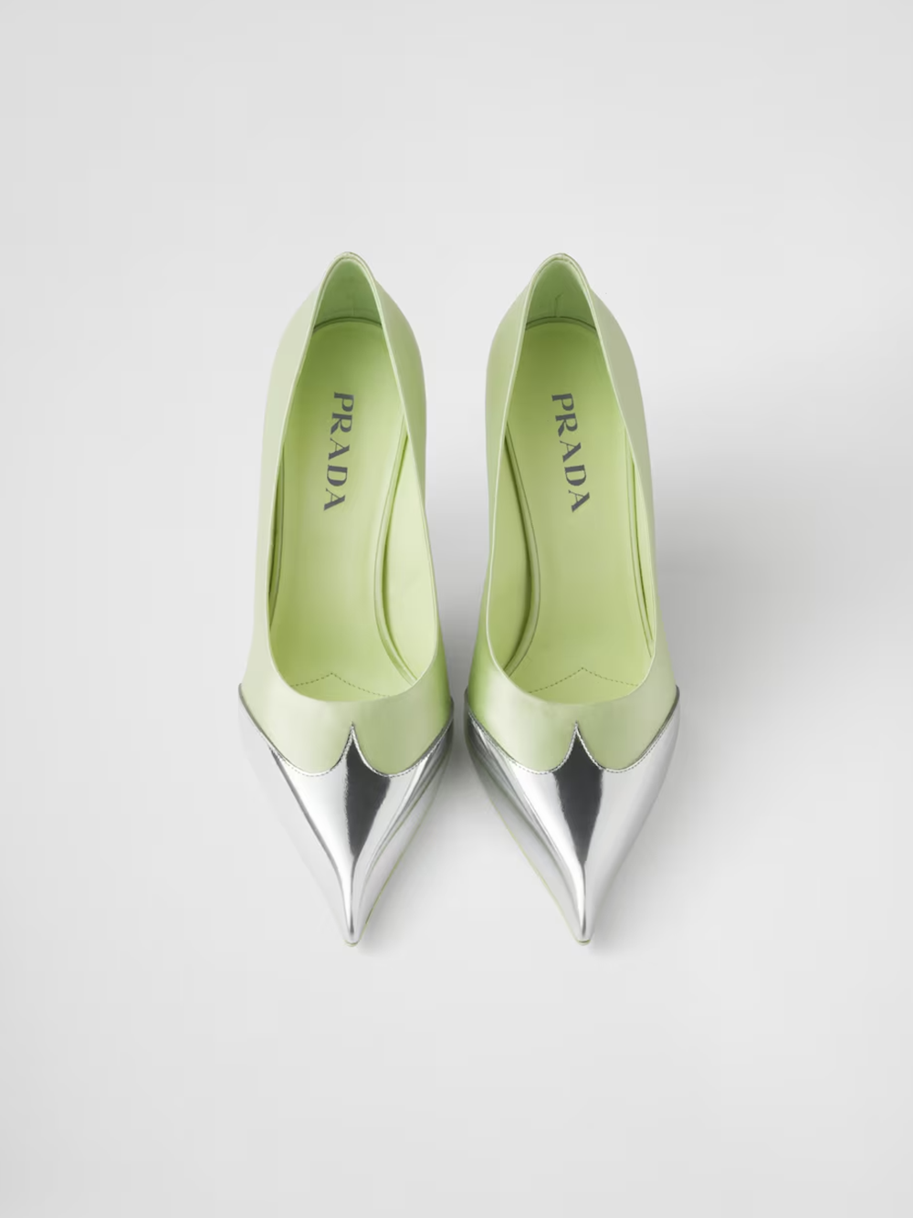 Prada Satin And Metallic Leather Pumps - Image 4