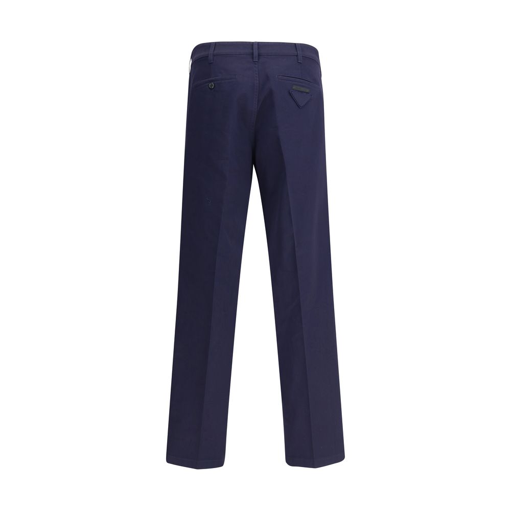 Prada Blue Cotton Chino Pants - Image 2