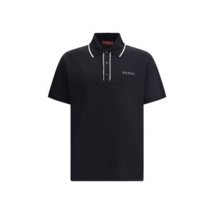 Gucci Black Cotton Polo Shirt