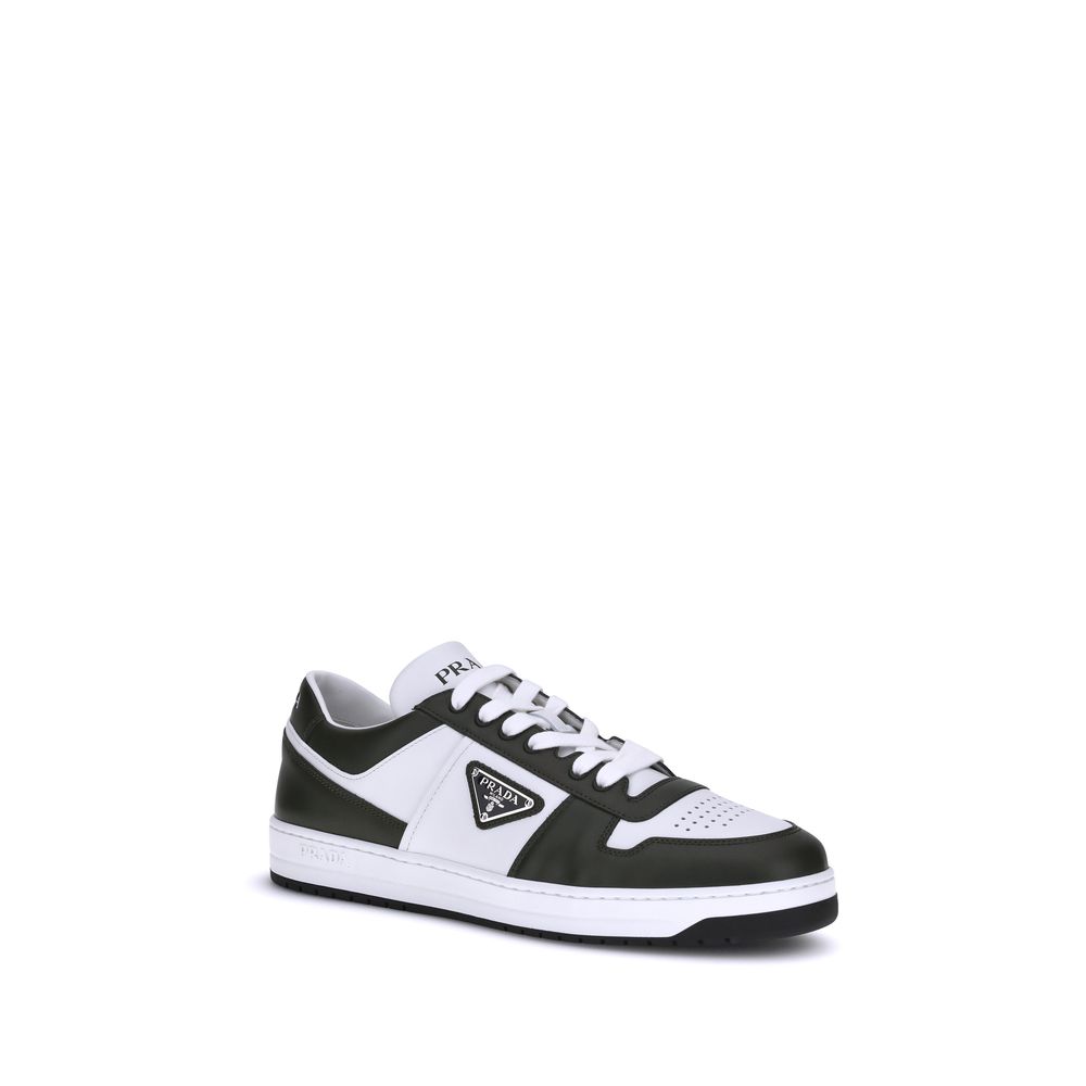 Prada Black Calf Leather Bos Taurus Low Top Sneakers - Image 3