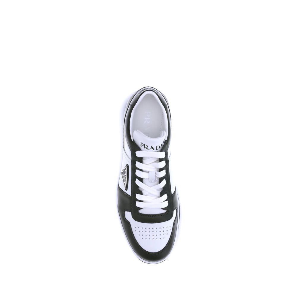 Prada Black Calf Leather Bos Taurus Low Top Sneakers - Image 4