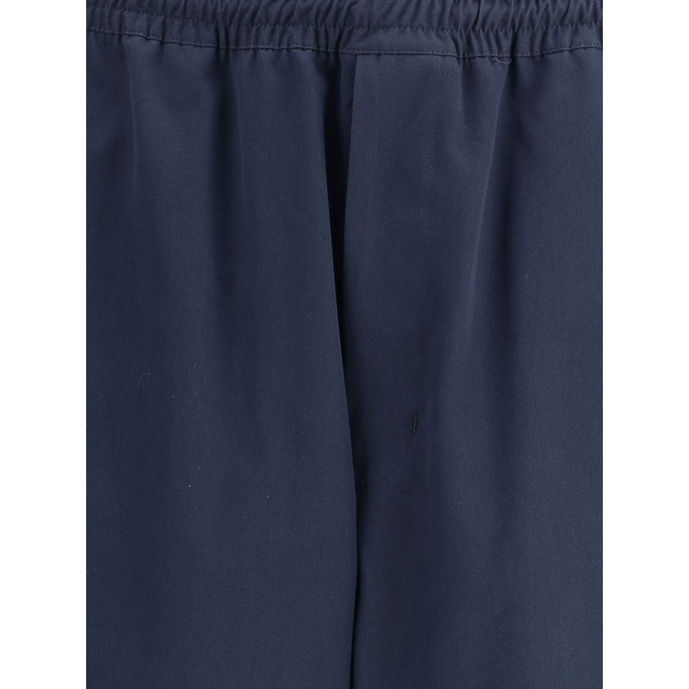 Prada Blue Cotton Casual Pants - Image 3
