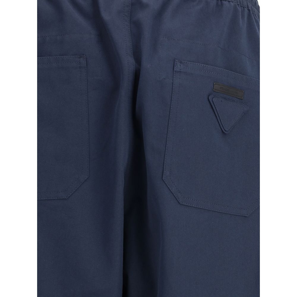 Prada Blue Cotton Casual Pants - Image 4