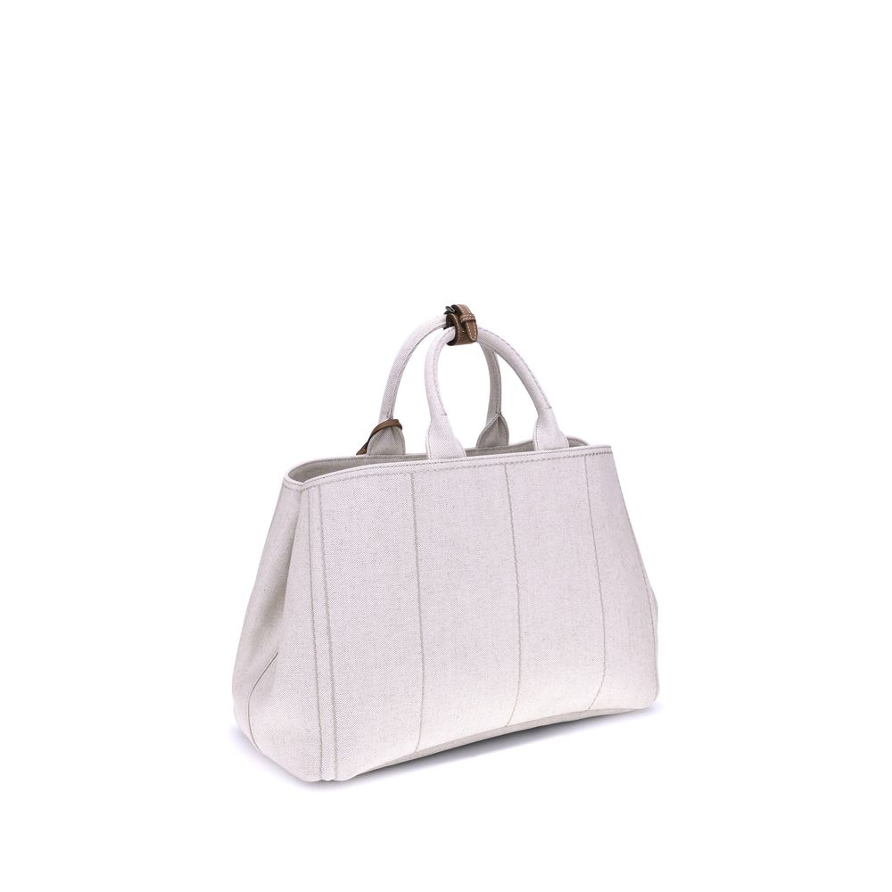 Prada Cream Cotton Shoulder Bag - Image 3
