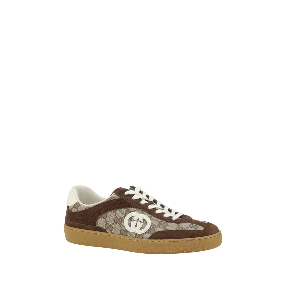 Gucci Brown Calf Leather Bos Taurus Low Top Sneakers - Image 2