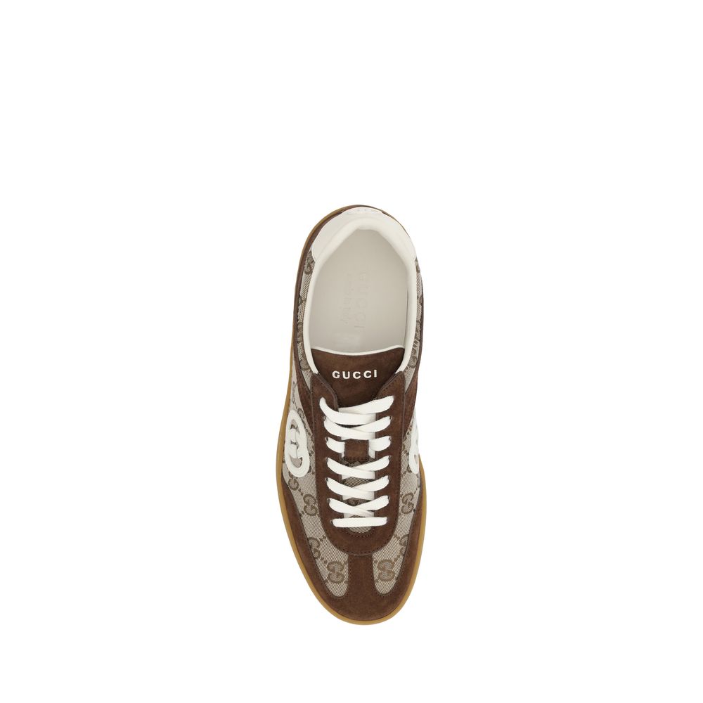 Gucci Brown Calf Leather Bos Taurus Low Top Sneakers - Image 4
