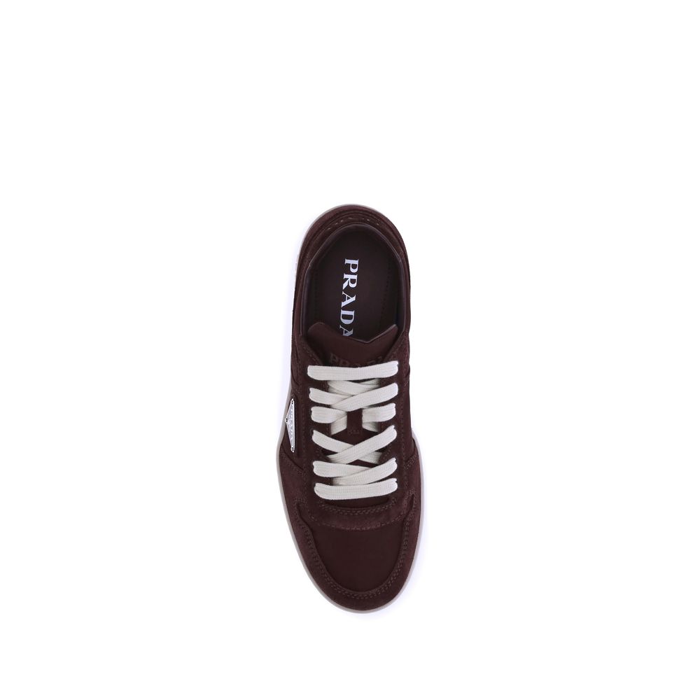 Prada Bordeaux Calf Leather Bos Taurus Low Top Sneakers - Image 4