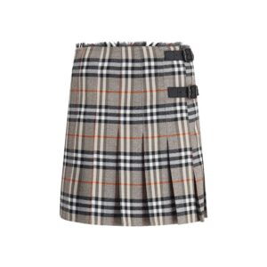 Burberry Gray Wool Mini Skirt