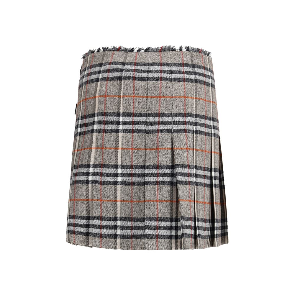 Burberry Gray Wool Mini Skirt - Image 2