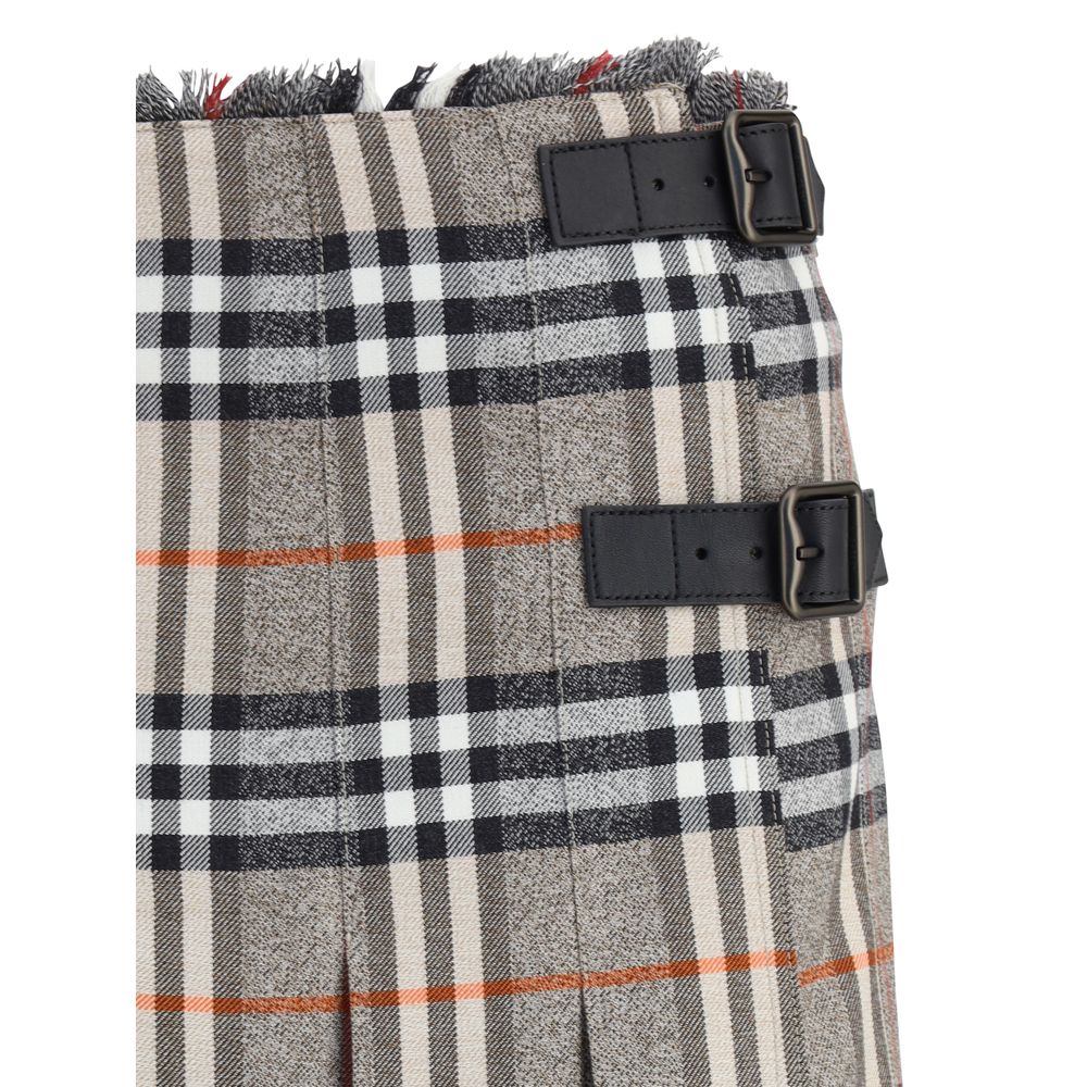 Burberry Gray Wool Mini Skirt - Image 3
