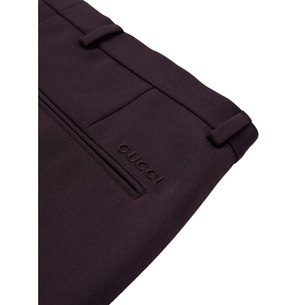 Gucci Bordeaux Wool Dress Pants - Image 4