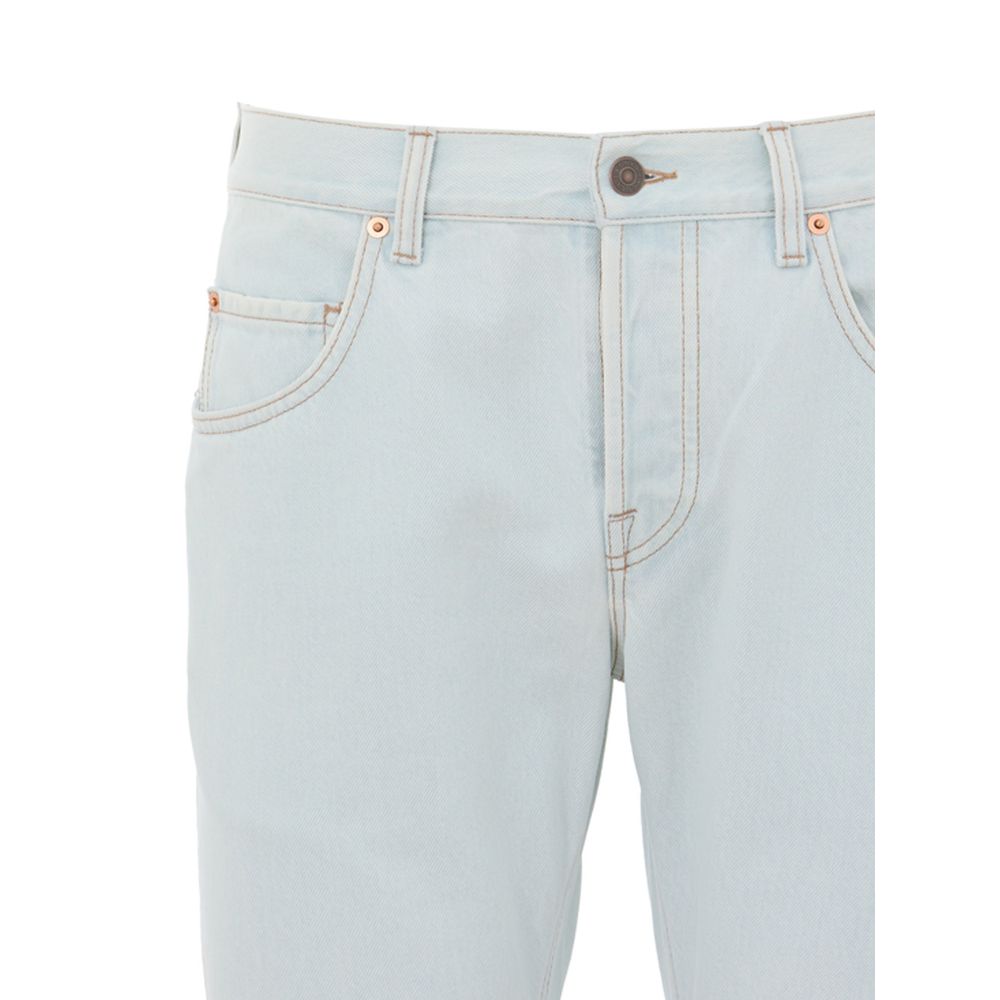 Gucci Blue Cotton Relaxed Fit Jeans - Image 4