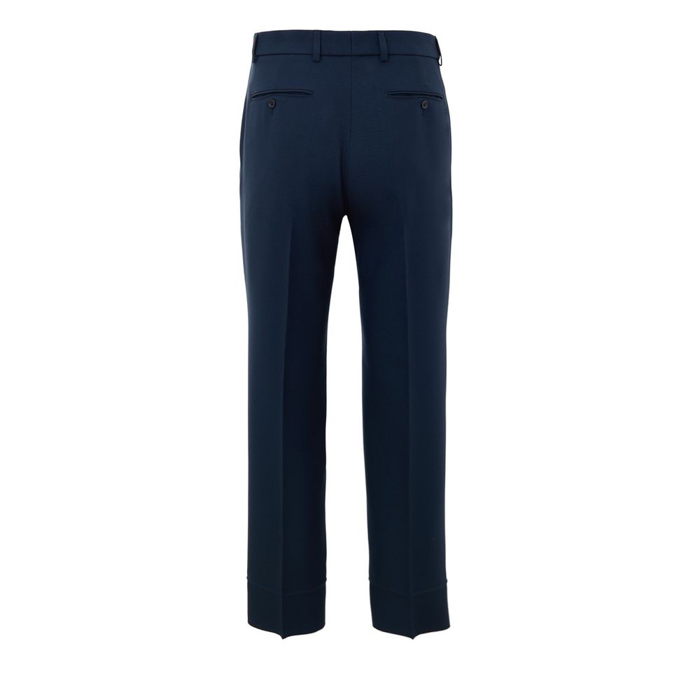 Gucci Blue Cotton Casual Pants - Image 2