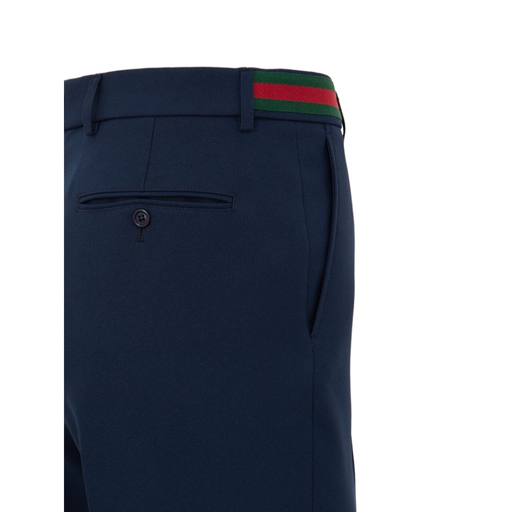 Gucci Blue Cotton Casual Pants - Image 4