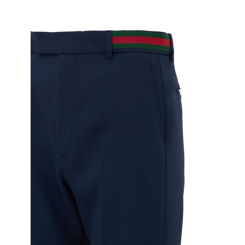 Gucci Blue Cotton Casual Pants - Image 5