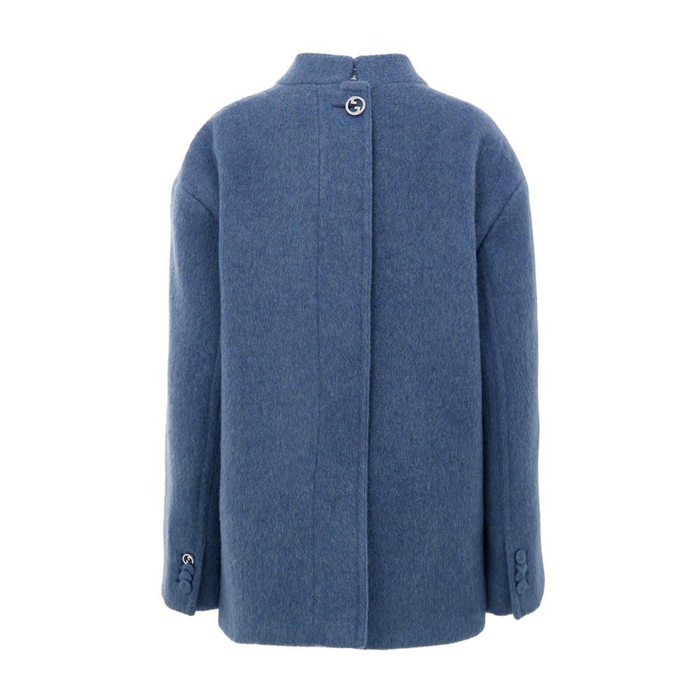 Gucci Light Blue Wool Coat - Image 2