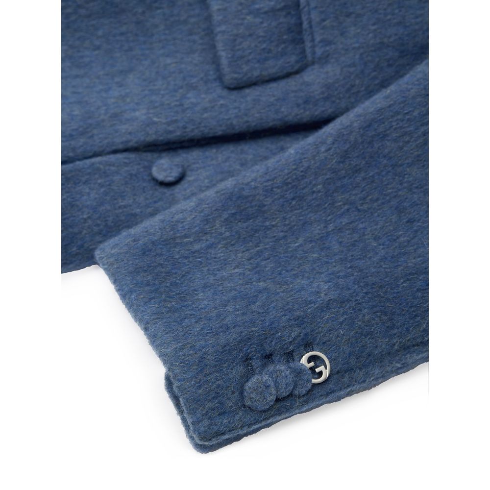 Gucci Light Blue Wool Coat - Image 4