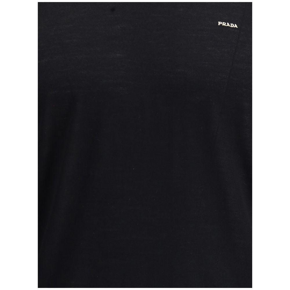 Prada Black Fleece Wool Sweatshirt - Image 3