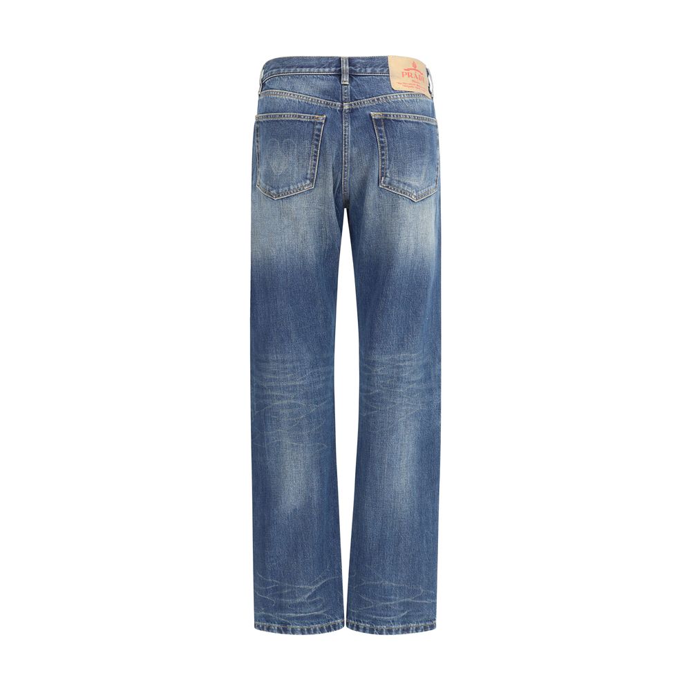 Prada Blue Cotton Straight-Leg Jeans - Image 2