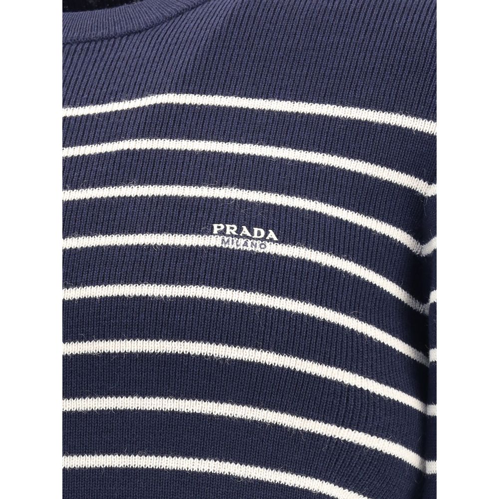 Prada Blue Fleece Wool Sweatshirt - Image 3