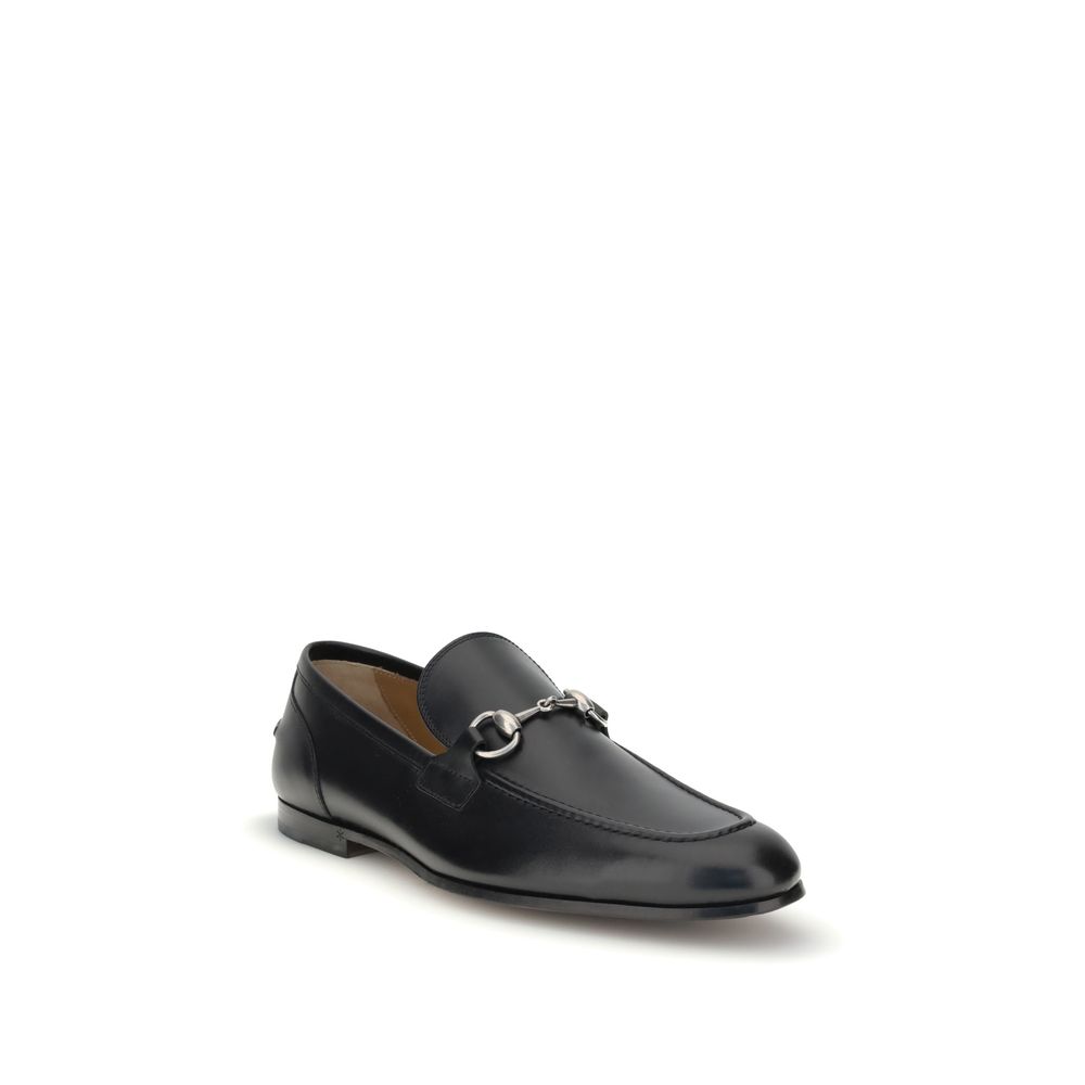 Gucci Black Calf Leather Bos Taurus Slip-On Loafers - Image 2