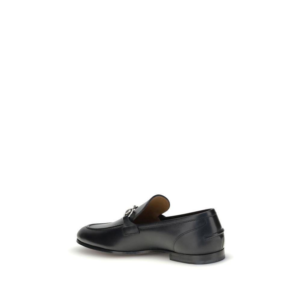 Gucci Black Calf Leather Bos Taurus Slip-On Loafers - Image 3