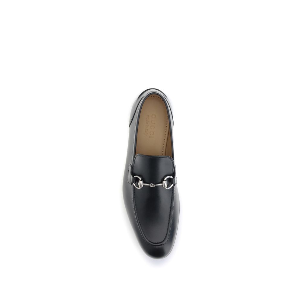 Gucci Black Calf Leather Bos Taurus Slip-On Loafers - Image 4