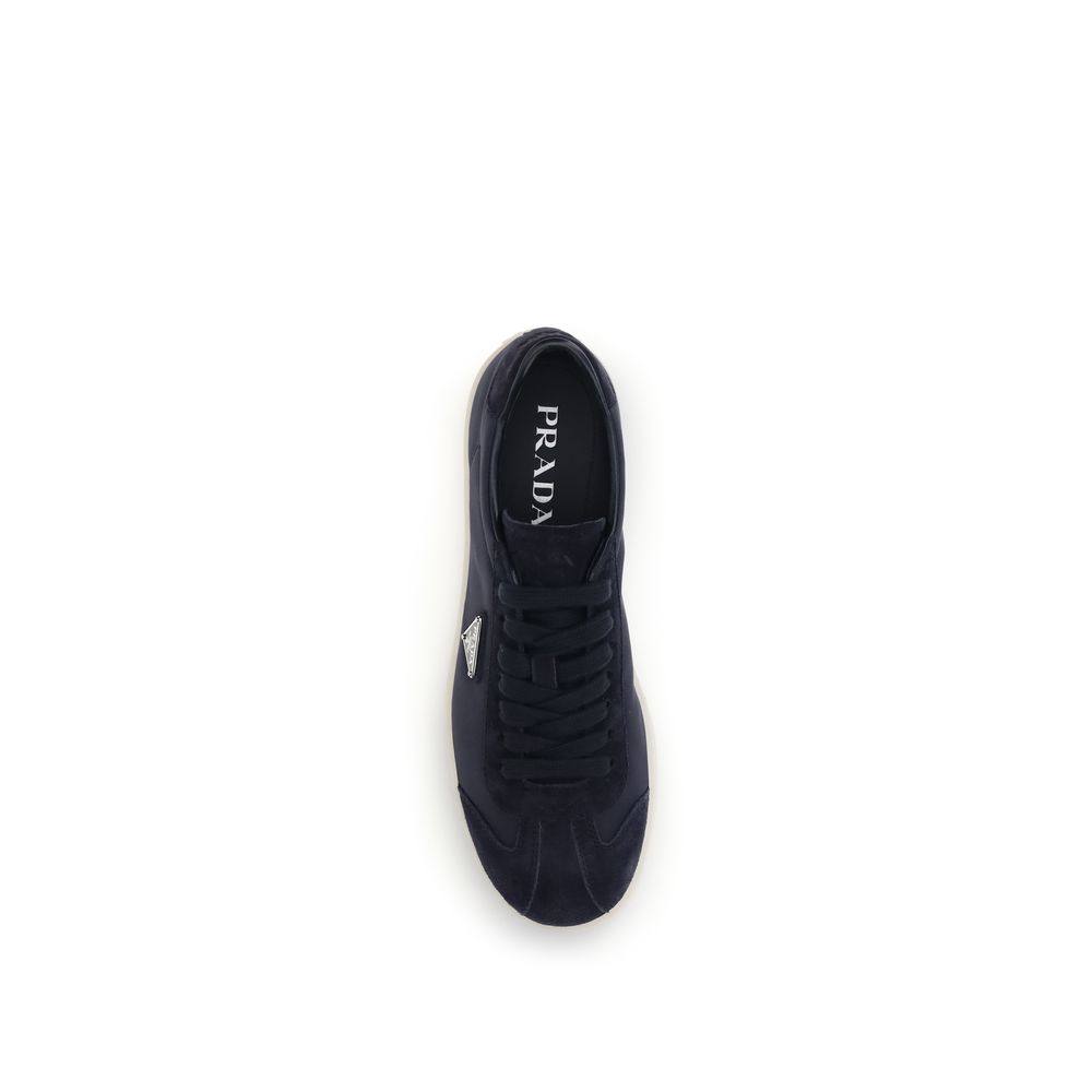 Prada Blue Polyamide Low Top Sneakers - Image 4