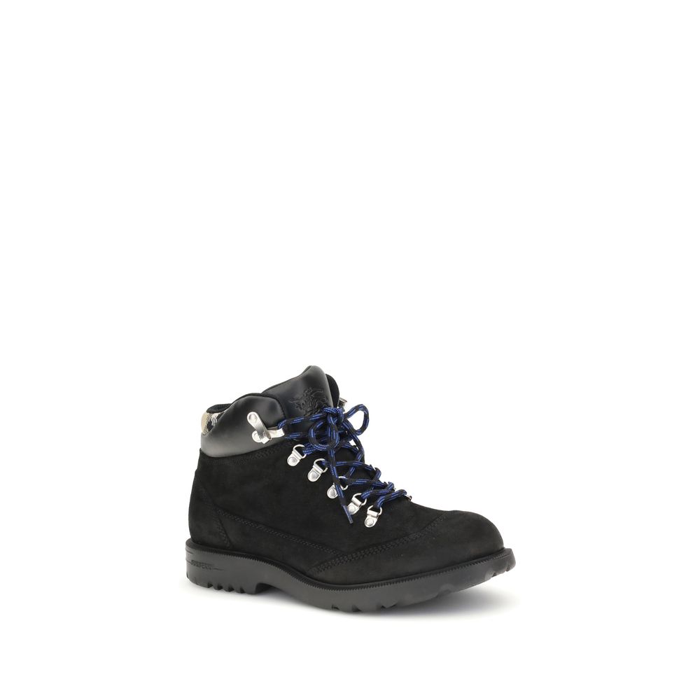 Burberry Black Calf Leather Bos Taurus Lace-Up Boots - Image 2