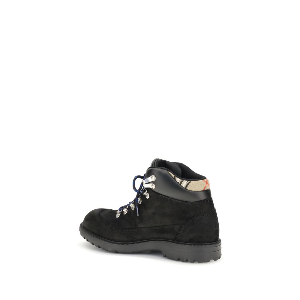 Burberry Black Calf Leather Bos Taurus Lace-Up Boots - Image 3
