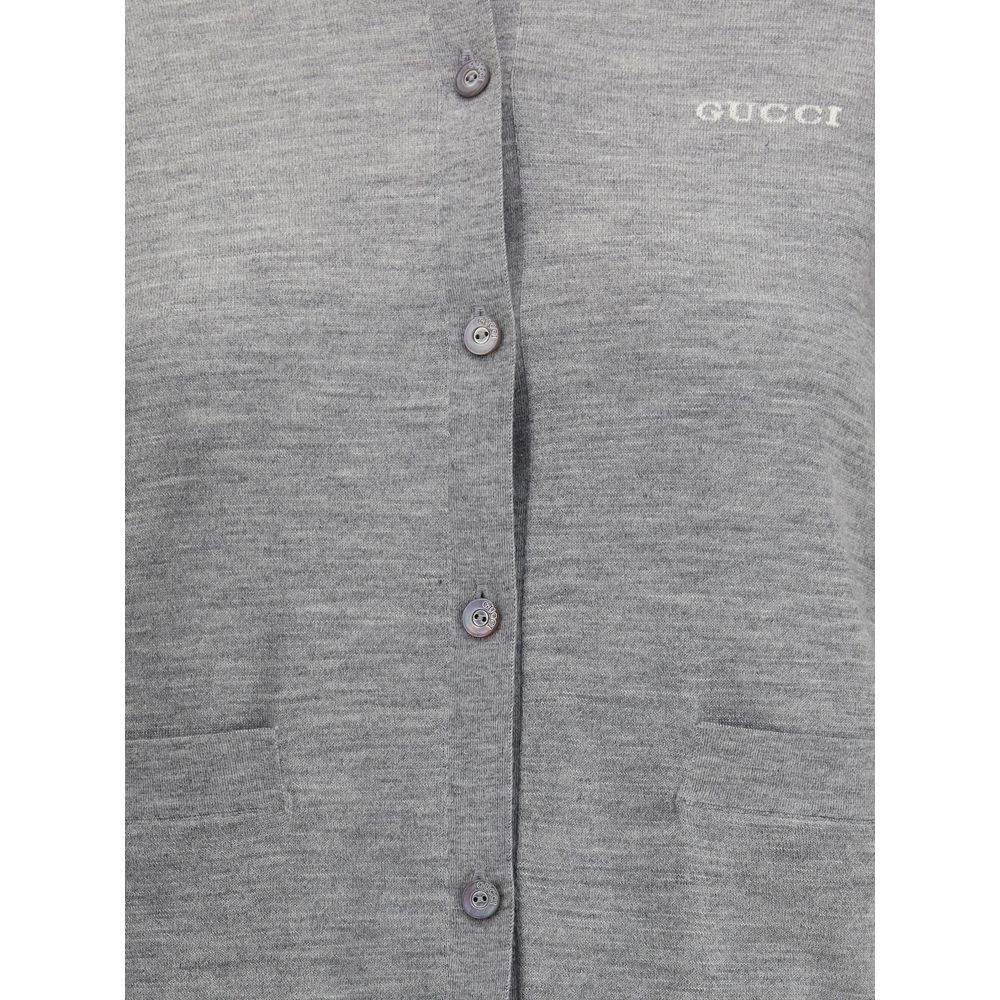 Gucci Gray Cashmere Cardigan - Image 3