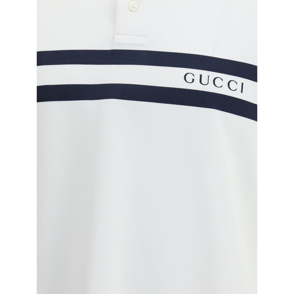 Gucci White Cotton Polo Shirt - Image 3