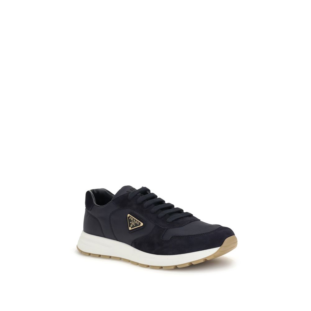 Prada Blue Recycled Polyamide Athletic Sneakers - Image 2