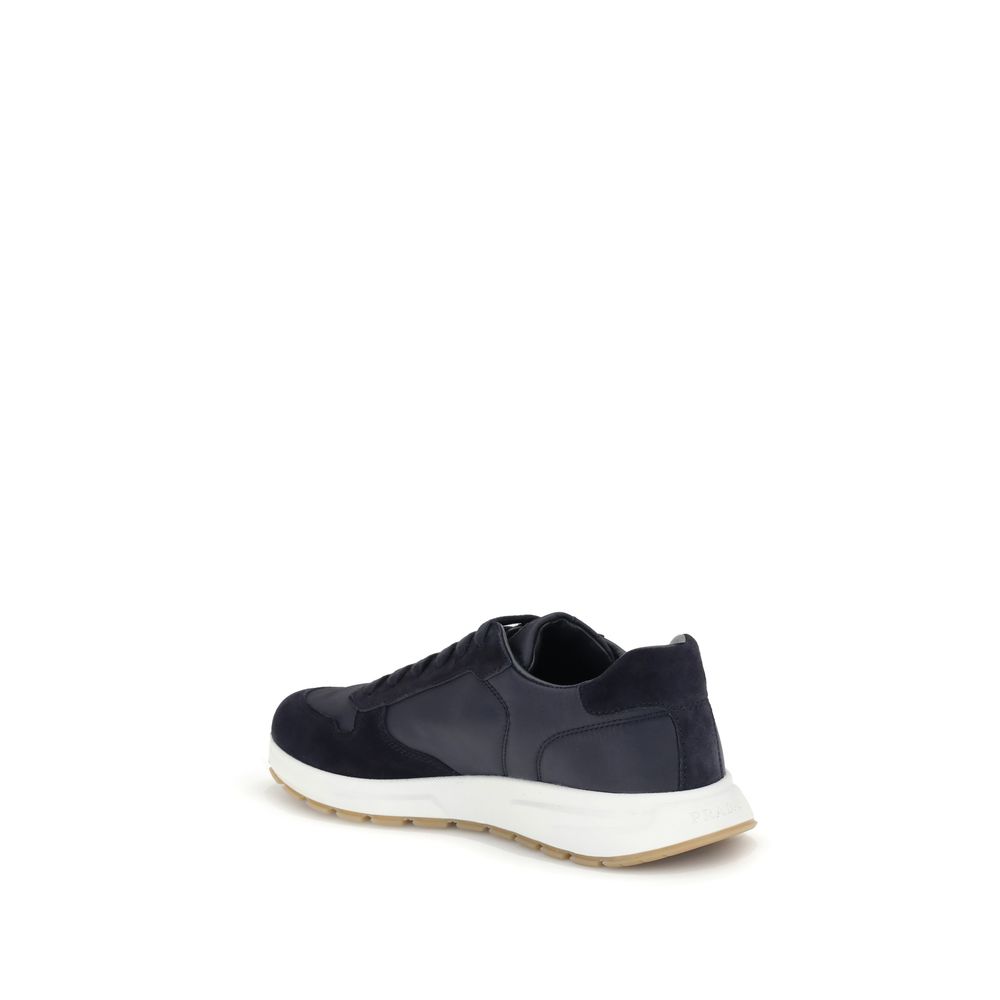 Prada Blue Recycled Polyamide Athletic Sneakers - Image 3