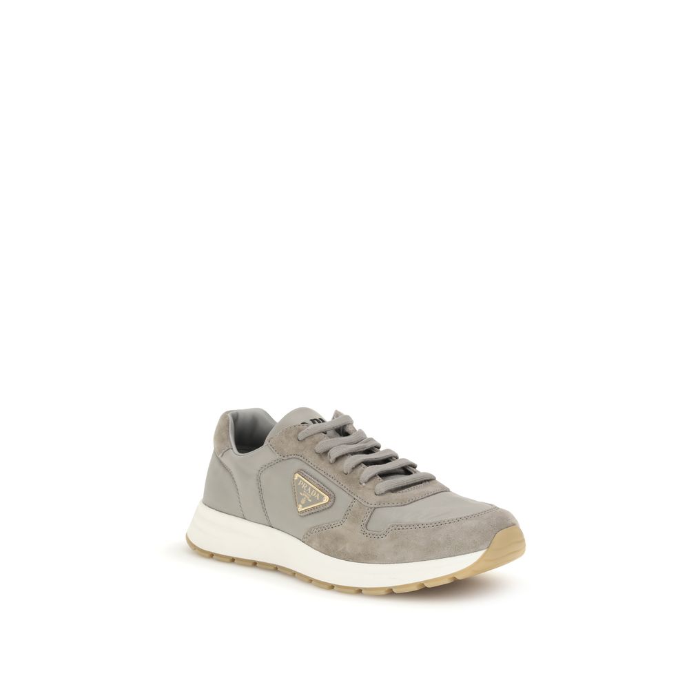 Prada Gray Recycled Polyamide Athletic Sneakers - Image 2