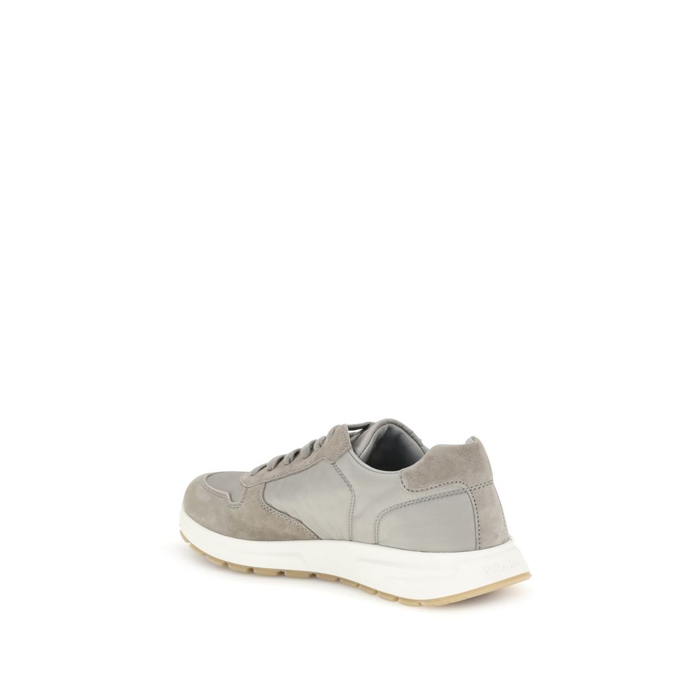 Prada Gray Recycled Polyamide Athletic Sneakers - Image 3