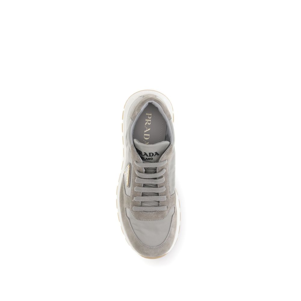 Prada Gray Recycled Polyamide Athletic Sneakers - Image 4